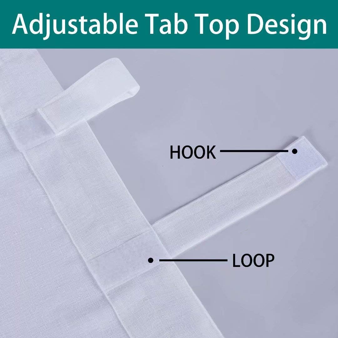 LORDTEX Burlap Linen Look Outdoor Curtain for Patio - 2 Panels Waterproof Tab Top Sheer Curtains for Pergola, Porch, Cabana and Gazebo Indoor/Outdoor Voile Sheer Drapes, 52 x 84 Inch, White