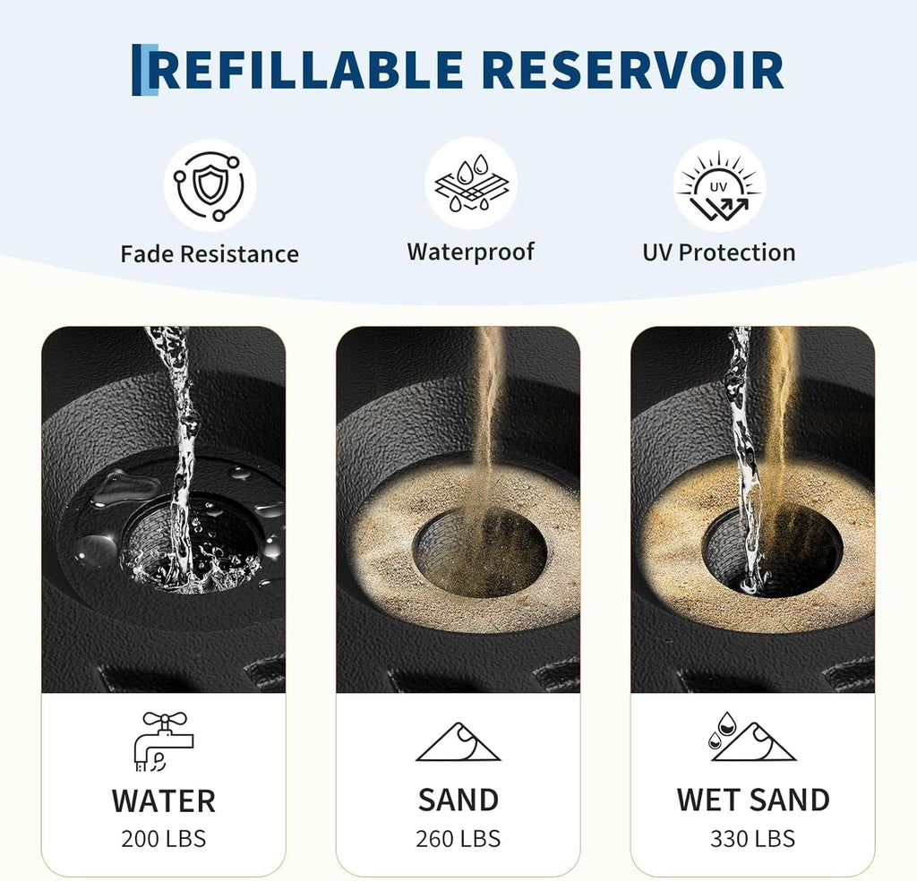 GarveeLife Patio Umbrella Base, 80lb Capacity Heavy Duty Design with Adjustable Pole Adapter Fits 1.5" to 2.1" Poles for 7.5-11FT Umbrellas, Corrosion-Resistant and Wind-Resistant for Outdoor, Patio