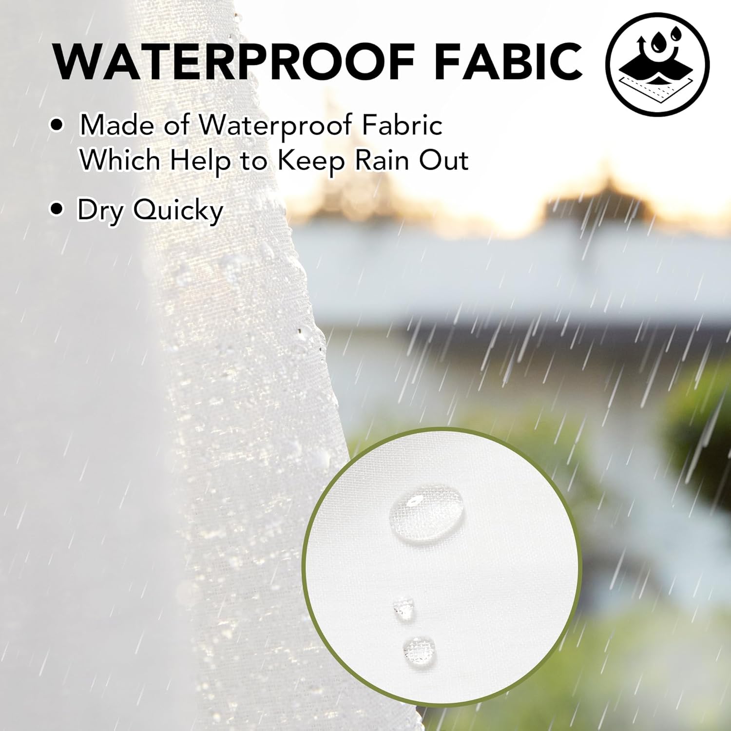 Deconovo Outdoor Sheer Curtains for Patio, Waterproof Voile Curtain Panels, Light Filtering Privacy Drapes for Pergola Gazebo Porch, Indoor Outdoor Use, Back Tab（White, 54x120 Inch, 2 Panels)